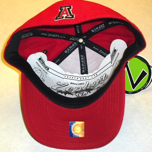 Arizona Wildcats Zephyr Mens Red Fitted hat cap sz. 7 3/8 Desert Logo New Ncaa - Picture 2 of 4